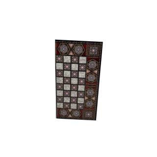 BACKGAMMON-CHESS WALNUT LEATHER