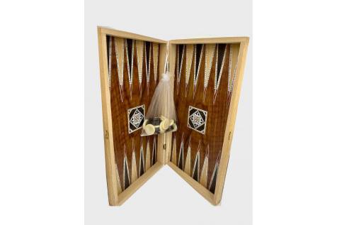 BACKGAMMON-CHESS REPLICA MOTHER OF PEARL